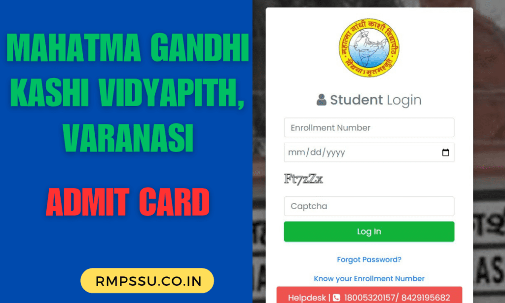 Mahatma Gandhi Kashi Vidyapith Admit Card